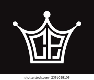 
Crown shape CP letter logo design vector art