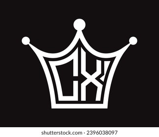 
Forma de corona Diseño vectorial del logotipo de la letra CX.