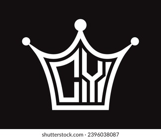 Crown shape CY letter logo design vector art