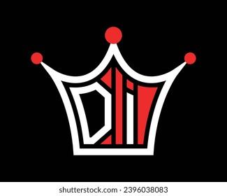 Crown shape DI letter logo design vector art.