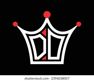 Forma de la corona DO letra diseño del logotipo arte vectorial