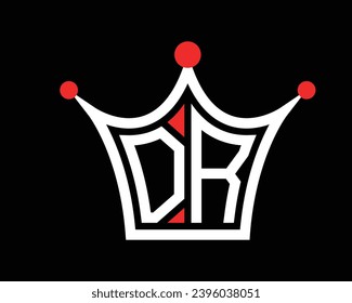 Kronform DR-Buchstaben Logo Design Vektorgrafik