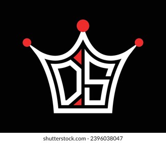 Kronform DS-Buchstaben Logo Design Vektorgrafik