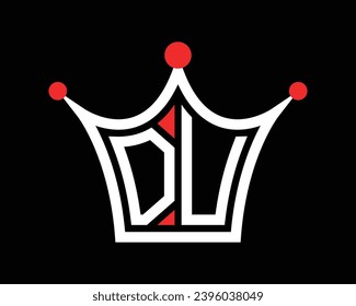 Forma de la corona diseño del logotipo de la letra DU arte vectorial