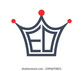 Kronform EO-Buchstaben Logo Design Vektorgrafik