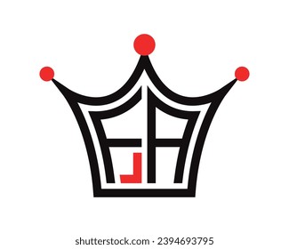 Crown shape FA letter logo design vector art