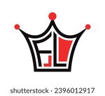 
Crown shape FL letter logo design vector art