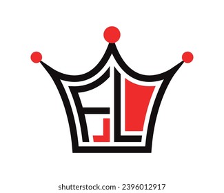 
Crown shape FL letter logo design vector art