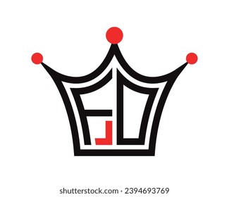 Crown shape FO letter logo design vector art.