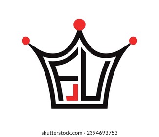 Crown shape FU letter logo design vector art.