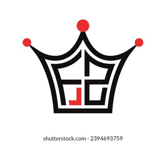 Crown shape FZ letter logo design vector art