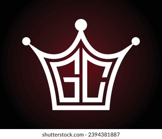 Kronform GC-Buchstaben Logo Design Vektorgrafik