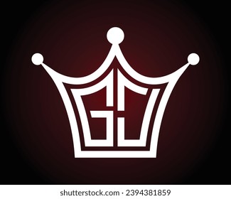 Crown shape GJ letter logo design vector art