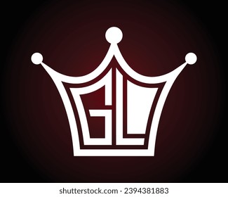 Crown shape GL letter logo design vector art