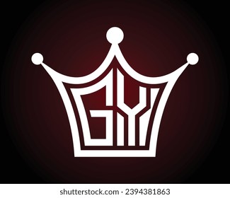 Crown shape GY letter logo design vector art.