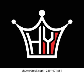 Forma de la corona HY diseño del logotipo de la letra arte vectorial