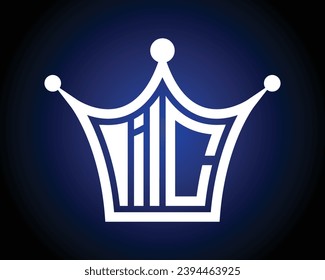 
Crown shape IC letter logo design vector art.