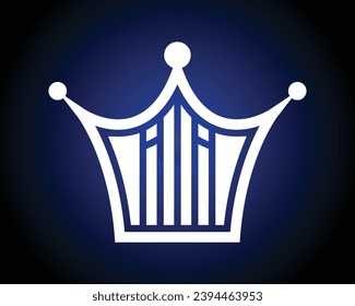 Forma de la corona II diseño del logotipo de la letra arte vectorial