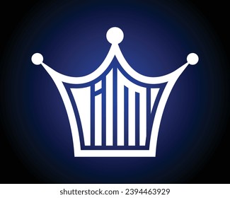 Crown shape IM letter logo design vector art.