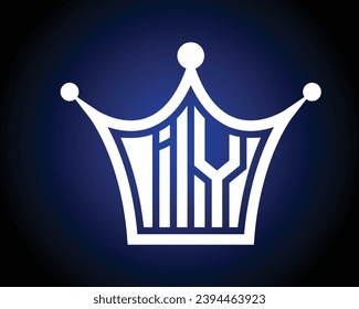 Forma de la corona IY diseño del logotipo de la letra vectorial arte