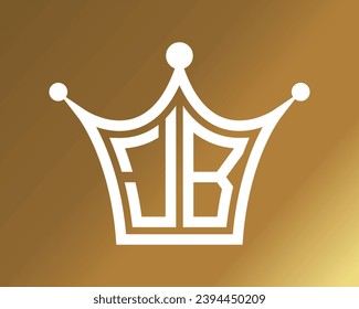 Crown shape JB letter logo design vector art