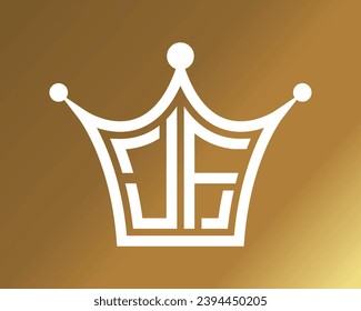 Crown shape JF letter logo design vector art.