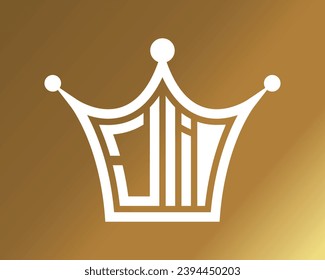Crown shape JI letter logo design vector art