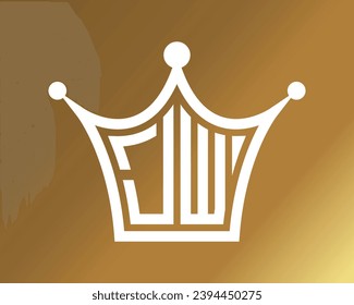 Forma de la corona diseño del logotipo de la letra JW arte vectorial
