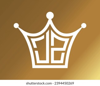 Crown shape JZ letter logo design vector art