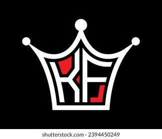 Crown shape KF letter logo design vector art.