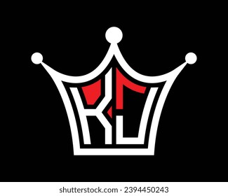 Forma de la corona Diseño del logotipo de la letra KJ Arte vectorial
