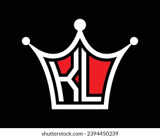 Forma de la corona diseño del logotipo de la letra KL arte vectorial