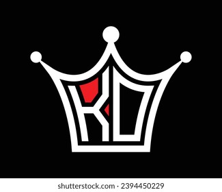Kronform KO Buchstaben Logo Design Vektorkunst.