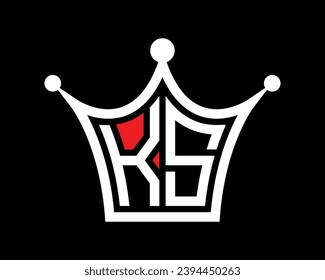 Kronform KS-Buchstaben Logo Design Vektorgrafik