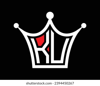 Forma de la corona Diseño del logotipo de la letra de KU arte vectorial