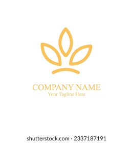 logo de la hoja de forma de la corona, para belleza, limpieza. ilustración vectorial