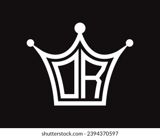 Forma de la corona O diseño del logotipo de la letra arte vectorial