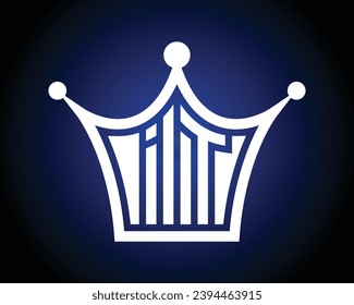 Dibujo vectorial de diseño del logotipo de la letra de la corona.