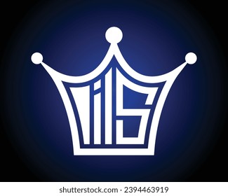 Crown shape IS letter logo design vector art.