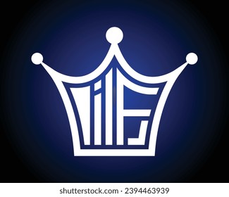 Crown shape IF letter logo design vector art.