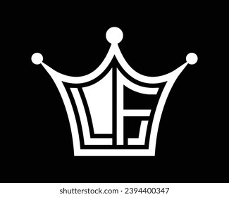 Crown shape LF letter logo design vector art.