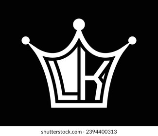Crown shape LK letter logo design vector art