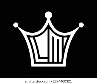 Crown shape LM letter logo design vector art
