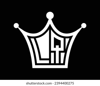 Crown shape LQ letter logo design vector art.