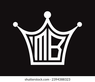 Crown shape MB letter logo design vector art