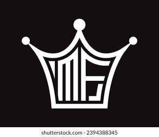 Crown shape MF letter logo design vector art