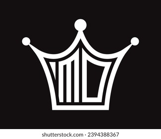 Crown shape MO letter logo design vector art