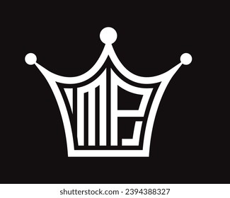 Forma de la corona diseño de logotipo de letra MP arte vectorial