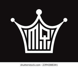 Kronform MQ-Buchstaben Logo Design Vektorgrafik