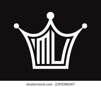 Crown shape MU letter logo design vector art.